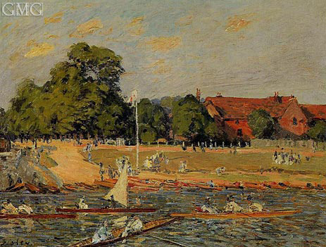 Parforcejagd in Hampton Court, 1874 | Alfred Sisley
