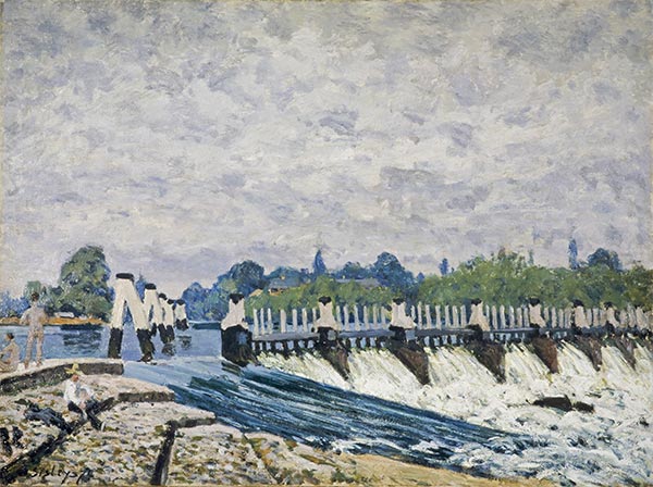 Molesey Weir Hampton Court, 1874 | Alfred Sisley