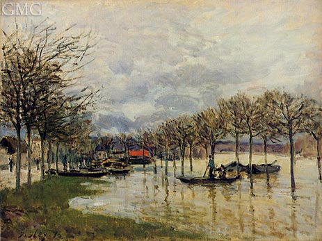 The Flood on the Road to Saint-Gemain, 1876 | Alfred Sisley | Giclée Canvas Print