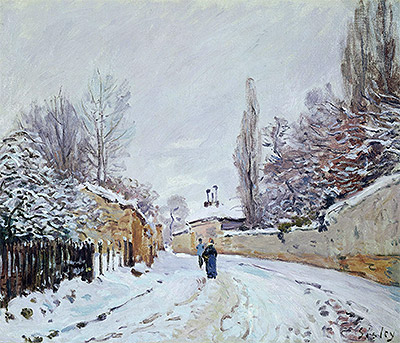 Road under Snow, Louveciennes, c.1876 | Alfred Sisley | Giclée Leinwand Kunstdruck