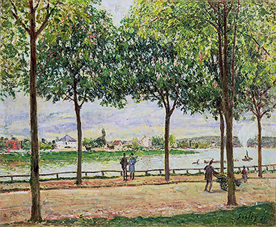 Street of Spanish Chestnut Trees by the River, 1878 | Alfred Sisley | Giclée Leinwand Kunstdruck