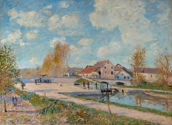 Die Schleuse Bourgogne in Moret, 1882 | Alfred Sisley | Giclée Leinwand Kunstdruck