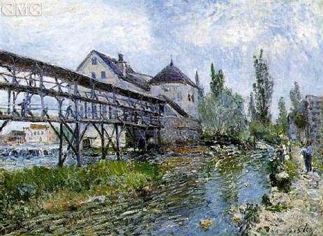 Die Provencher-Mühle in Moret, 1883 | Alfred Sisley | Giclée Leinwand Kunstdruck