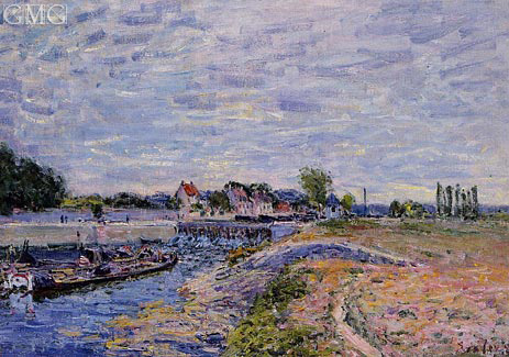 The Saint-Mammes Dam, 1885 | Alfred Sisley