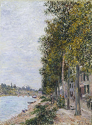 Road Along the Seine at Saint-Mammes, c.1880 | Alfred Sisley | Giclée Leinwand Kunstdruck