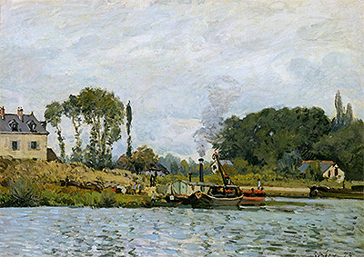 Boats at the Lock at Bougival, 1873 | Alfred Sisley | Giclée Canvas Print