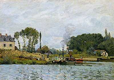Boote an der Schleuse in Bougival, 1873 | Alfred Sisley
