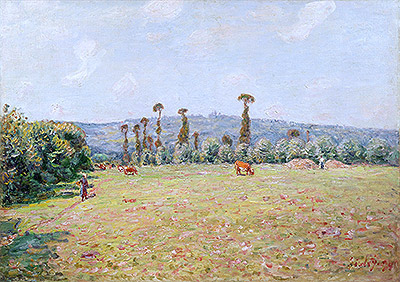 Die Hügel von La Bouille in der Normandie - Morgen, 1894 | Alfred Sisley