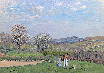 Kinder, die auf der Wiese spielen, 1873 | Alfred Sisley