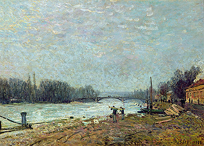After the Thaw (Seine at Suresnes Bridge), 1880 | Alfred Sisley | Giclée Leinwand Kunstdruck