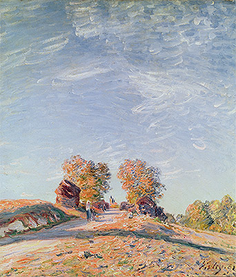Uphill Road in Sunshine, 1891 | Alfred Sisley | Giclée Leinwand Kunstdruck
