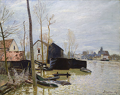 The Floods at Moret, 1889 | Alfred Sisley | Giclée Leinwand Kunstdruck