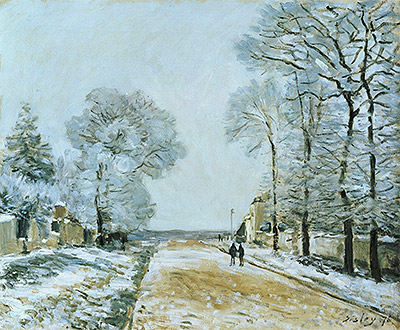 The Road, Snow Effect, Marly-le-Roi, 1876 | Alfred Sisley | Giclée Leinwand Kunstdruck