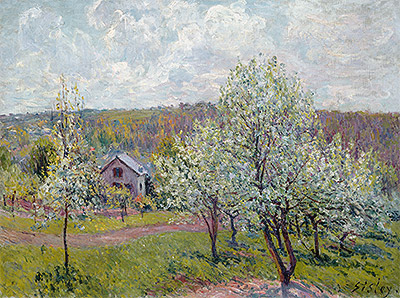 Spring in the Environs of Paris, Apple Blossom, 1879 | Alfred Sisley | Giclée Leinwand Kunstdruck