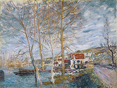 Flood at Moret, 1879 | Alfred Sisley | Giclée Leinwand Kunstdruck