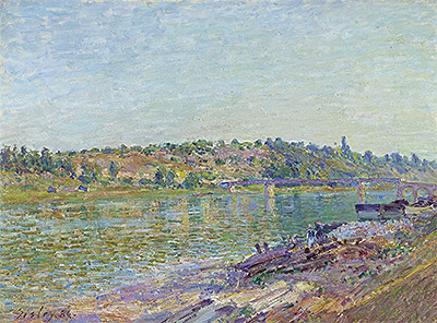 The slopes of the Celle-Sous-Moret, seen from St. Mammes, 1884 | Alfred Sisley | Giclée Leinwand Kunstdruck