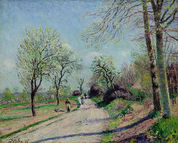 Road from Veneux to Moret - Spring Day, 1886 | Alfred Sisley | Giclée Canvas Print