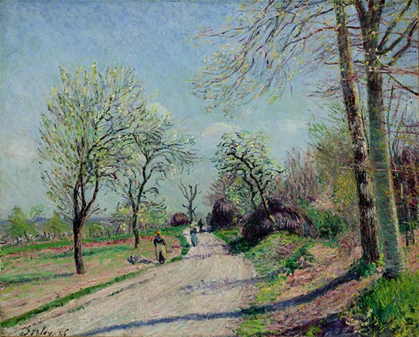 Straße von Veneux nach Moret - Frühlingstag, 1886 | Alfred Sisley
