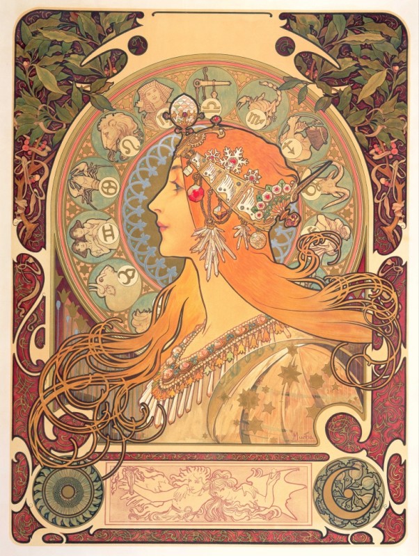 Zodiac, 1896 | Alphonse Mucha | Giclée Paper Art Print