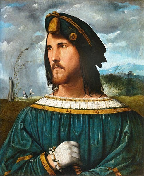 Porträt von Cesare Borgia, c.1515/20 | Altobello Melone | Giclée Leinwand Kunstdruck