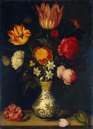 Still Life with Flowers in a Wan-Li Vase, 1619 von Ambrosius Bosschaert | Leinwand Kunstdruck