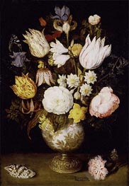 A Vase of Flowers, c.1609 von Ambrosius Bosschaert | Leinwand Kunstdruck
