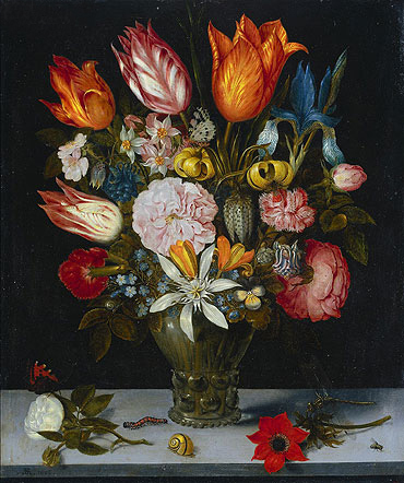 Blumen in einem Glas, 1606 | Ambrosius Bosschaert