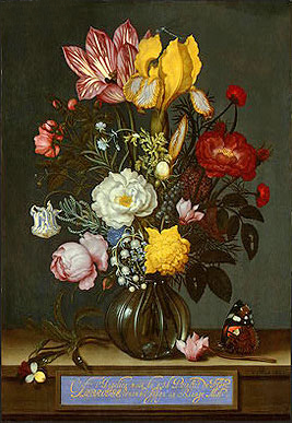 Ambrosius Bosschaert | Bouquet of Flowers in a Glass Vase, 1621 | Giclée Canvas Print