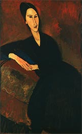Anna Zborowska, 1917 von Modigliani | Leinwand Kunstdruck