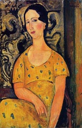 Modigliani | Young Woman in a Yellow Dress (Madame Modot) | Giclée Canvas Print