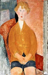 Junge in kurzen Hosen, c.1918 von Modigliani | Leinwand Kunstdruck