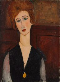 Portrait einer Frau, c.1917/18 von Modigliani | Leinwand Kunstdruck