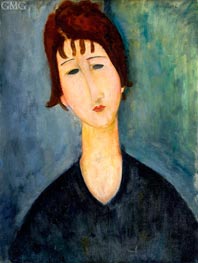 Eine Frau, c.1917/20 von Modigliani | Leinwand Kunstdruck
