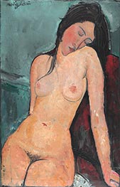 Weiblicher Akt, c.1916 von Modigliani | Leinwand Kunstdruck