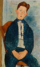 Junge in gestreiften Pullover, 1918 von Modigliani | Leinwand Kunstdruck