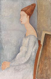 Porträt von Jeanne Hébuterne, 1918 von Modigliani | Leinwand Kunstdruck