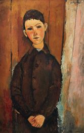 Junge sitzend, Hände auf den Knien gefaltet | Modigliani | Gemälde Reproduktion