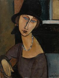 Jeanne Hébuterne mit Hut, n.d. von Modigliani | Leinwand Kunstdruck