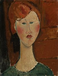Frau mit roten Haaren, undated von Modigliani | Giclée-Kunstdruck