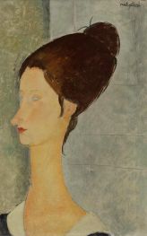 Porträt von Jeanne Hébuterne, c.1918 von Modigliani | Leinwand Kunstdruck