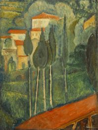 Landschaft in Südfrankreich, 1919 von Modigliani | Leinwand Kunstdruck