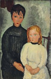 Zwei Mädchen, 1918 von Modigliani | Leinwand Kunstdruck