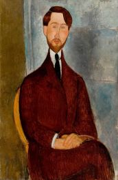 Porträt von Leopold Zborowski, c.1916/19 von Modigliani | Leinwand Kunstdruck
