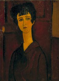 Porträt eines Mädchens, c.1917 von Modigliani | Leinwand Kunstdruck