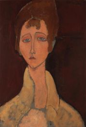 Frau mit weißer Bluse, 1917 von Modigliani | Kunstdruck