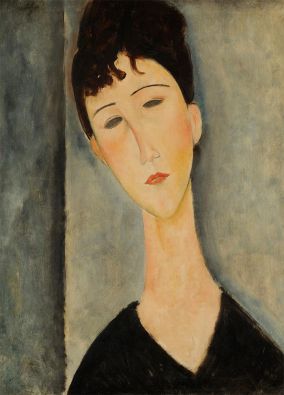 Amedeo Modigliani作、「女の肖像」　肖像画　キャンバス　複製絵 Amedeo Modigliani作、「女の肖像」 肖像画 キャンバス 複製絵