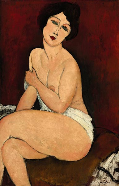 Sitzender Akt, 1917 | Modigliani | Giclée Leinwand Kunstdruck