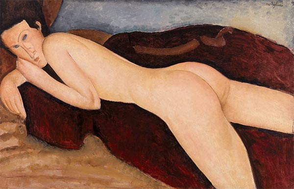 Liegender Akt von hinten, 1917 | Modigliani | Giclée Leinwand Kunstdruck