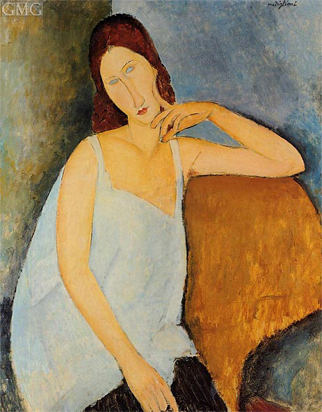 Modigliani | Portrait of Jeanne Hebuterne, Sitting, 1918 | Giclée Canvas Print