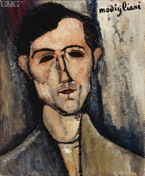Ein Mann, 1916 | Modigliani | Giclée Leinwand Kunstdruck